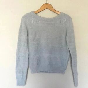 Astoria Odier Light Blue Embroidered Sweater Size Medium